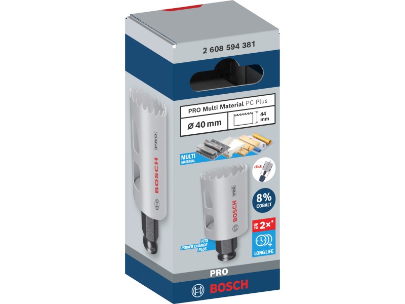 Žaga za izrezovanje lukenj PRO Multi Material PC Plus, 40mm, 2608594381